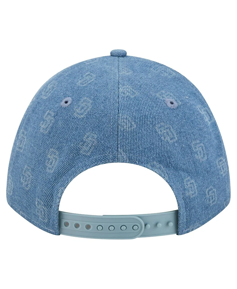 New Era Men's and Women's Denim San Diego Padres A-Frame 9FORTY Adjustable Hat