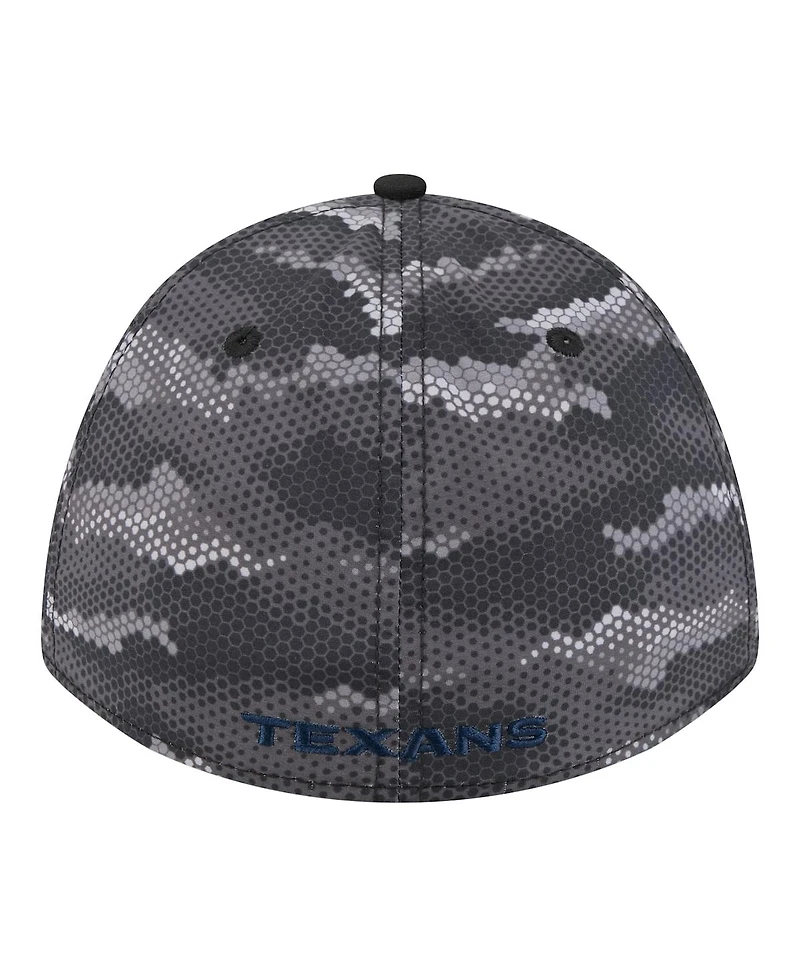 New Era Men's Black Houston Texans Camo A-Frame 39THIRTY Flex Hat