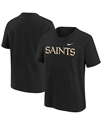 Nike Big Boys and Girls Black New Orleans Saints Wordmark T-Shirt