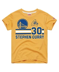 Homage Big Boys and Girls Stephen Curry Gold Golden State Warriors Remix Signature Name Number Tri-Blend T-Shirt