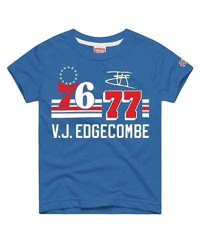 Homage Big Boys and Girls Vj Edgecombe Royal Philadelphia 76ers Remix Signature Name Number Tri-Blend T-Shirt