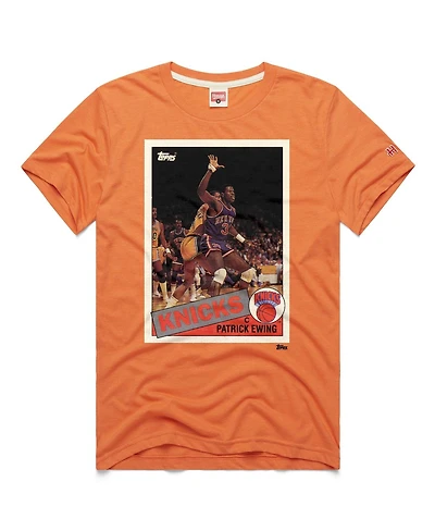 Homage Men's and Women's Patrick Ewing Orange New York Knicks Topps Trading Card Player Tri-Blend T-Shirt