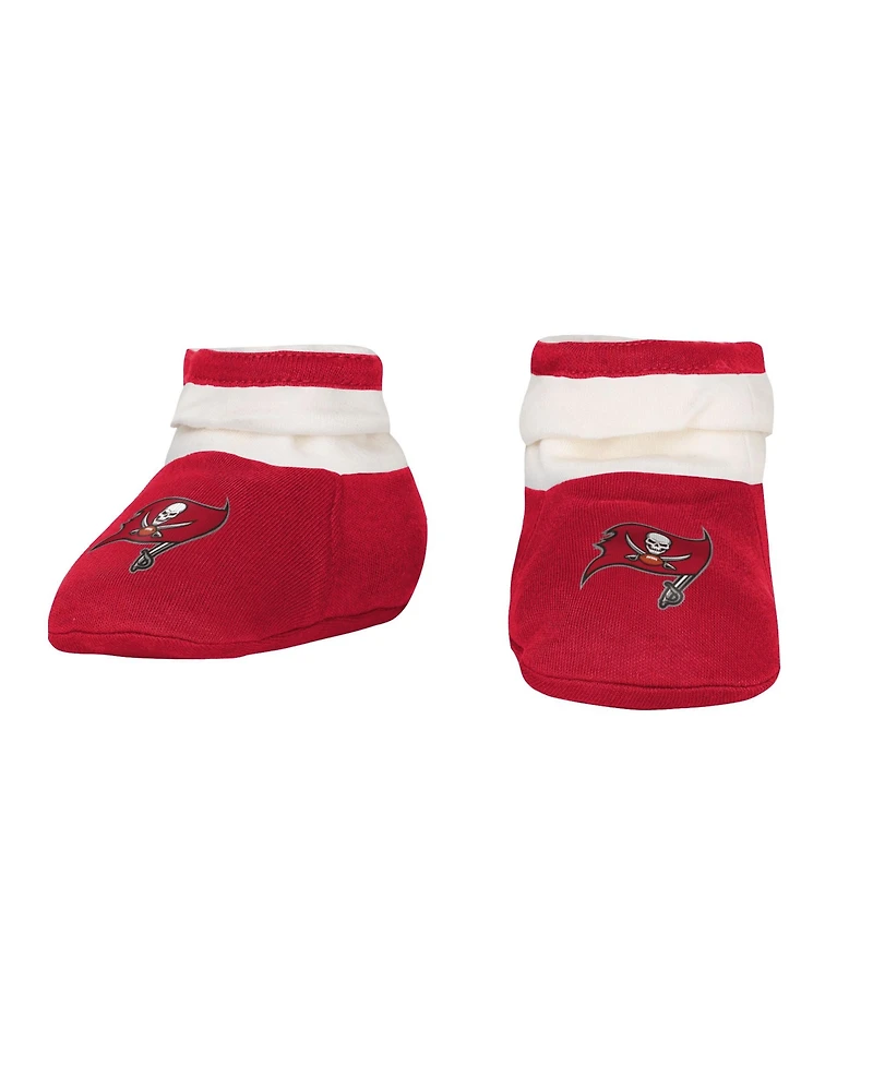 Outerstuff Boys and Girls Tampa Bay Buccaneers Up One 3 Piece Bodysuit Bib Booties Set