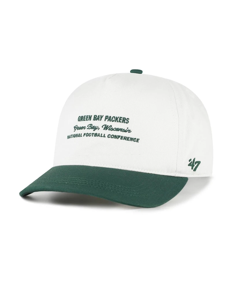 '47 Brand Men's White Green Bay Packers Contemporary Two-Tone Hitch Adjustable Hat