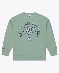 Mitchell & Ness Men's Green Milwaukee Brewers Yacht Rock Fleece Sweatshirt