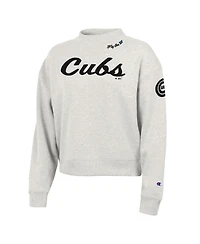 Champion Women's Stone Chicago Cubs Triumph Tri-Blend Sweatshirt