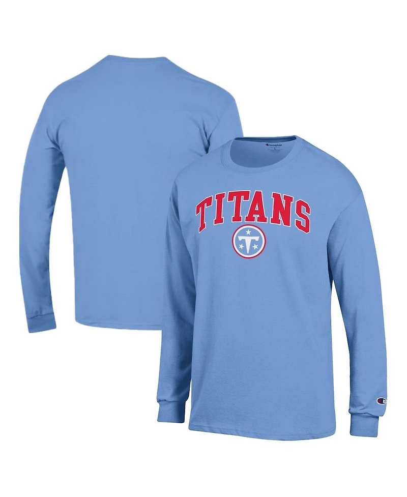 Champion Men's Light Blue Tennessee Titans Arch Over Logo Long Sleeve T-Shirt