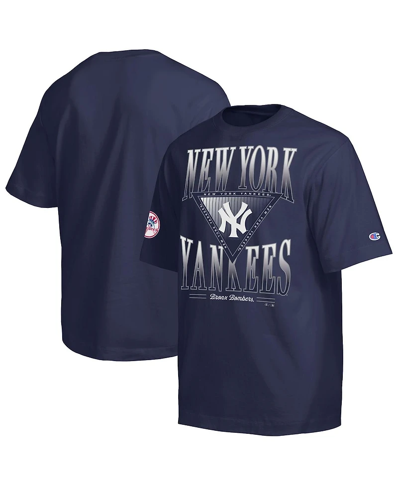 Champion Men's Navy New York Yankees Traditions Two Locations T-Shirt