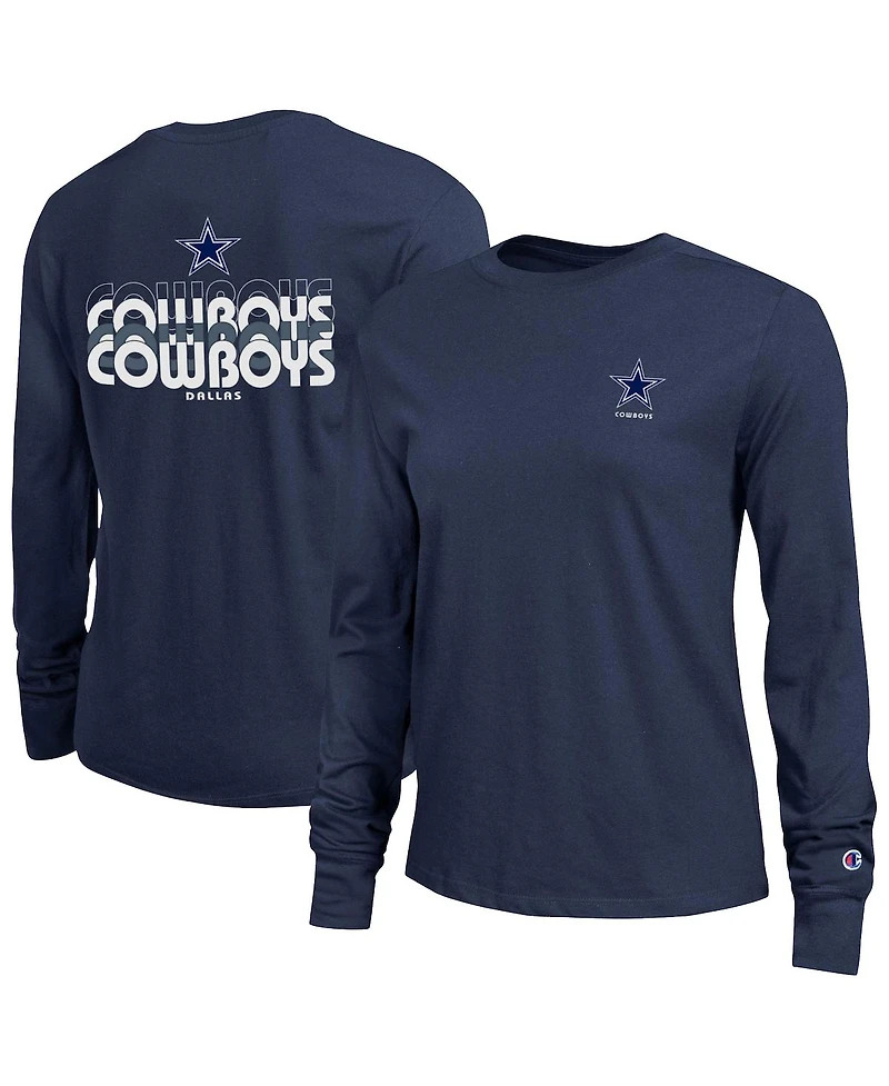 Champion Women's Navy Dallas Cowboys Core Long-Sleeve T-Shirt