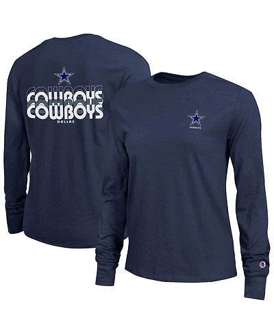 Champion Women's Navy Dallas Cowboys Core Long-Sleeve T-Shirt