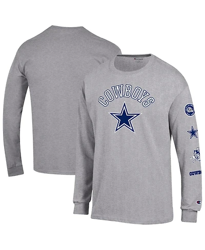 Champion Men's Heather Gray Dallas Cowboys Seal Long Sleeve T-Shirt
