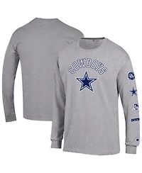 Champion Men's Heather Gray Dallas Cowboys Seal Long Sleeve T-Shirt