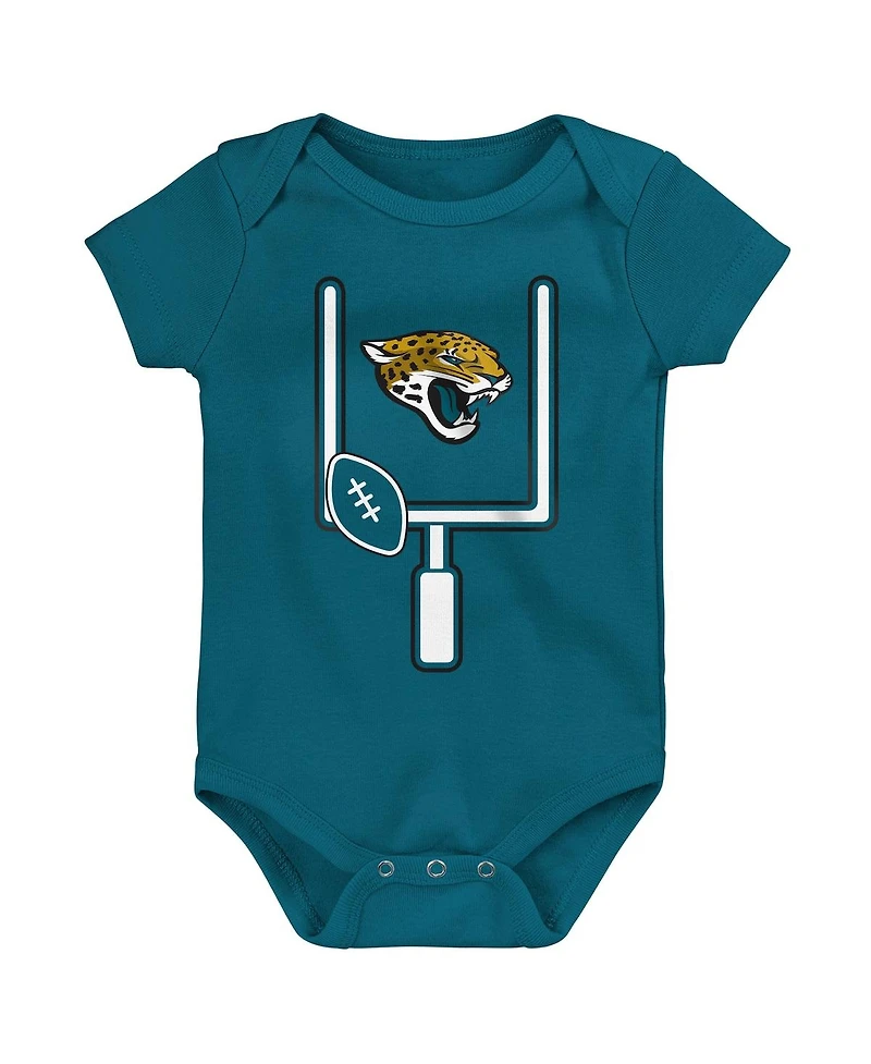 Outerstuff Boys and Girls Jacksonville Jaguars Littlest Player 3 Piece Bodysuit Set