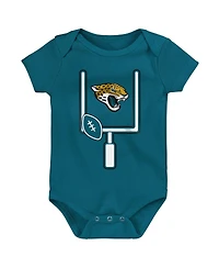 Outerstuff Boys and Girls Jacksonville Jaguars Littlest Player 3 Piece Bodysuit Set