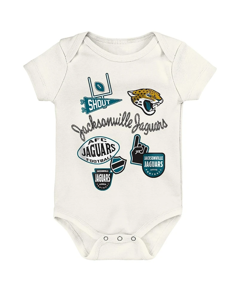 Outerstuff Boys and Girls Jacksonville Jaguars Littlest Player 3 Piece Bodysuit Set