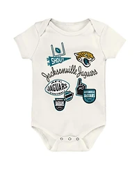 Outerstuff Boys and Girls Jacksonville Jaguars Littlest Player 3 Piece Bodysuit Set
