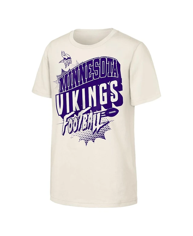 Outerstuff Big Boys and Girls Natural Minnesota Vikings Action Comic T-Shirt
