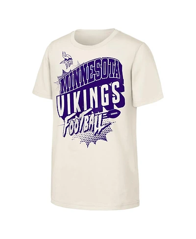 Outerstuff Big Boys and Girls Natural Minnesota Vikings Action Comic T-Shirt