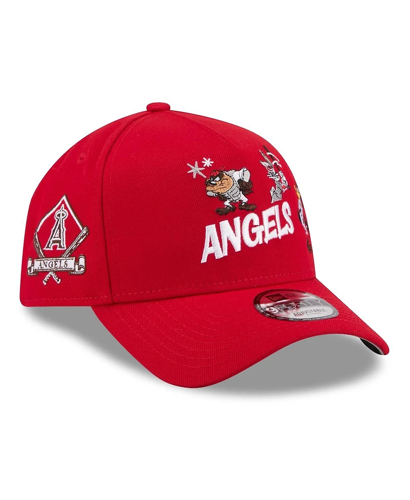 New Era Big Boys and Girls Red Los Angeles Angels Looney Tunes A-Frame 9FORTY Adjustable Hat