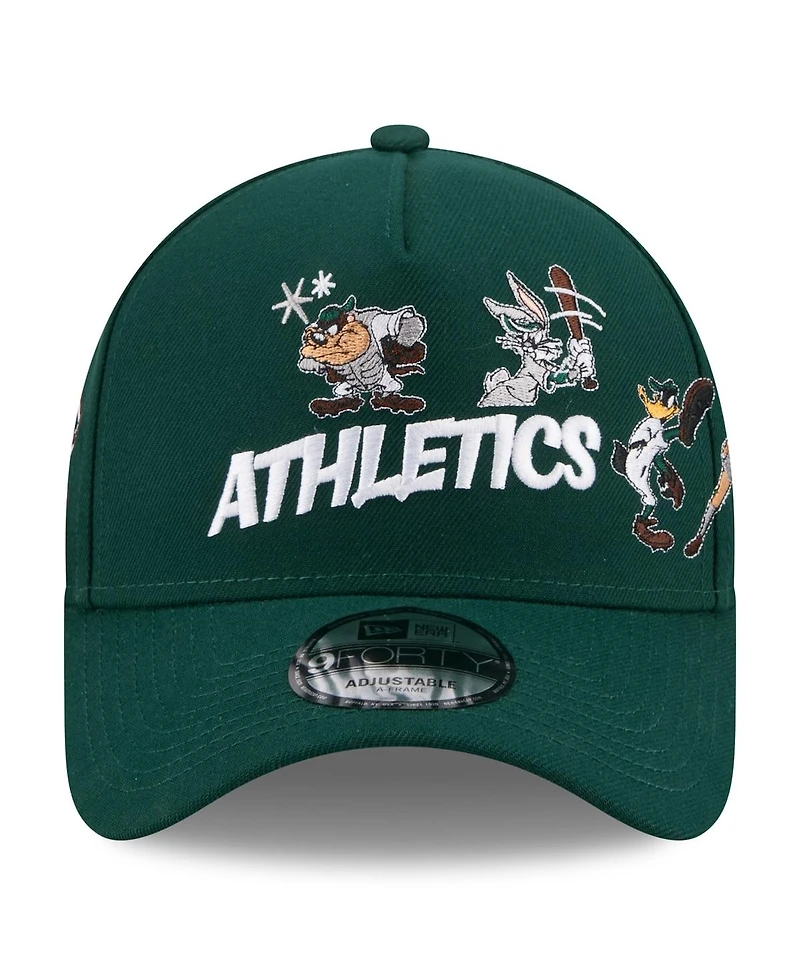 New Era Big Boys and Girls Green Athletics Looney Tunes A-Frame 9FORTY Adjustable Hat