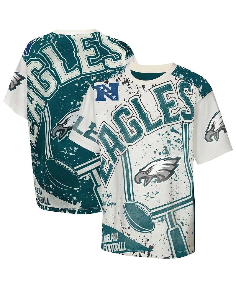 Outerstuff Big Boys and Girls Cream Philadelphia Eagles Top Player T-Shirt