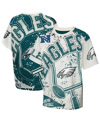 Outerstuff Big Boys and Girls Cream Philadelphia Eagles Top Player T-Shirt