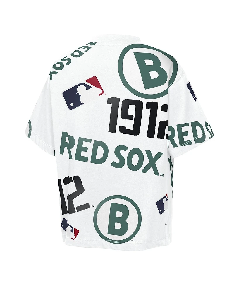 Outerstuff Big Boys and Girls White Boston Red Sox Circus Catch T-Shirt