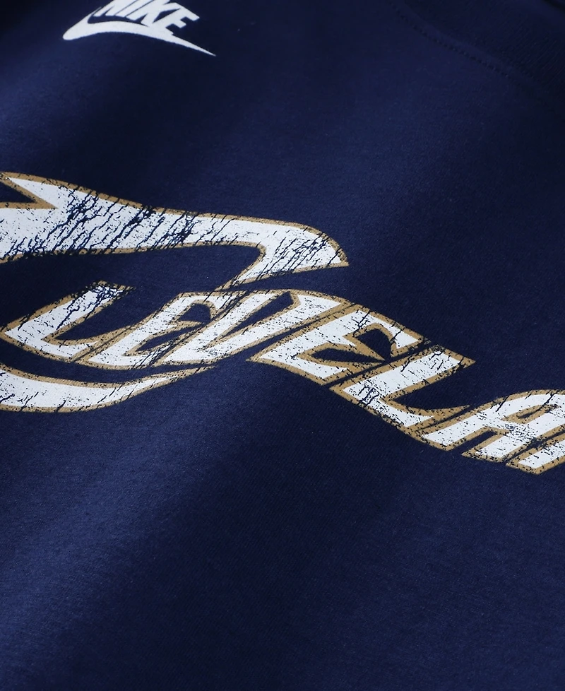 Nike Big Boys and Girls Navy Cleveland Cavaliers Hardwood Classics Essential Logo Max90 Long Sleeve T-Shirt