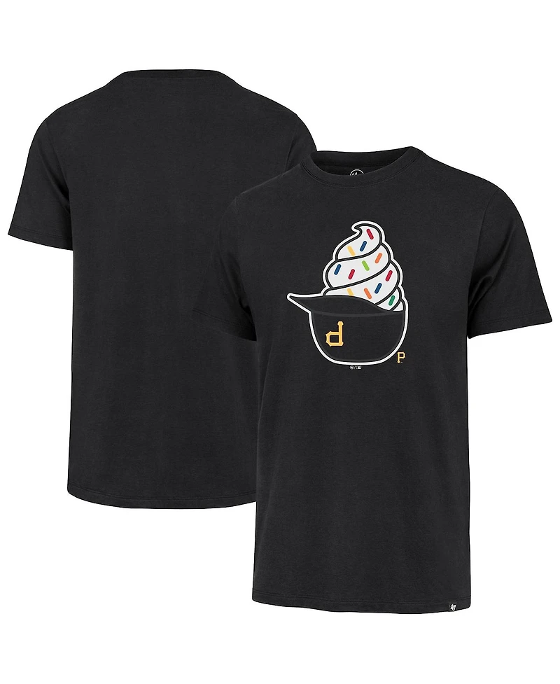'47 Brand Men's Black Pittsburgh Pirates Ice Cream Helmet Franklin T-Shirt