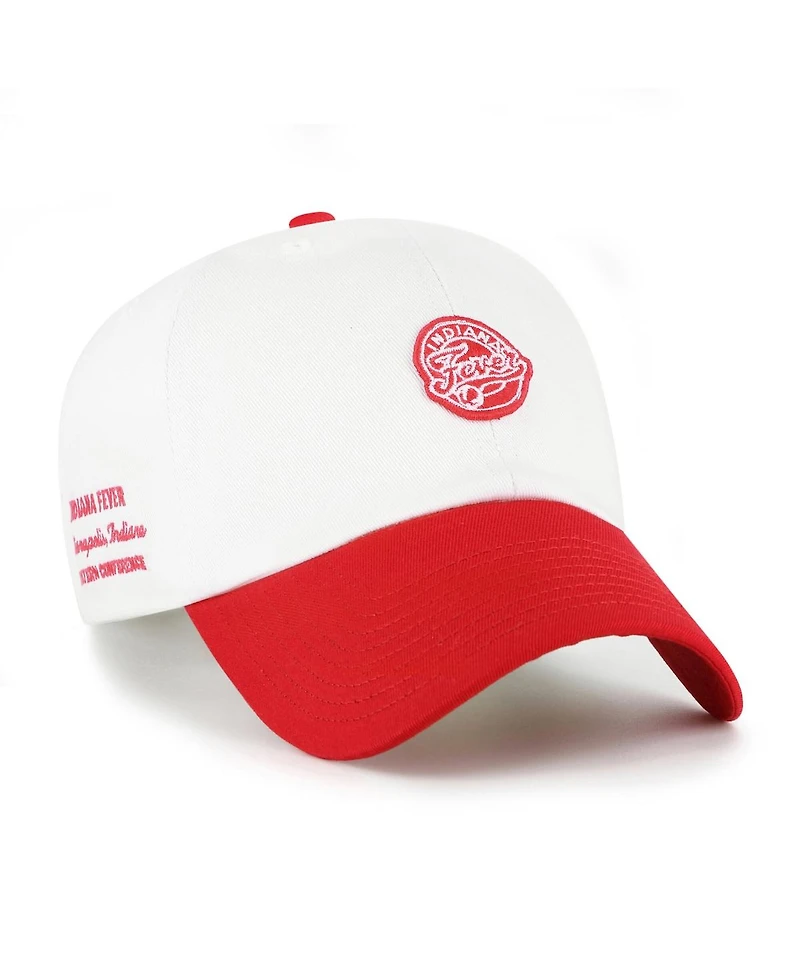 '47 Brand Men's and Women's White/Red Indiana Fever Contemporary Two-Tone Clean Up Adjustable Hat