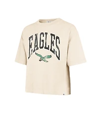 '47 Brand Women's Natural Philadelphia Eagles Cropped Mindi Slub T-Shirt