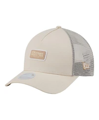 New Era Women's Light Beige Chicago White Sox Tonal Patch 9FORTY M-Crown A-Frame Trucker Adjustable Hat