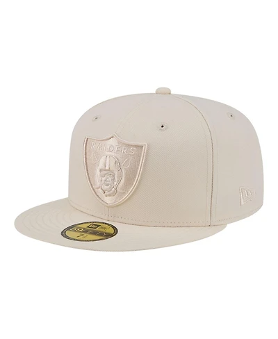 New Era Men's Cream Las Vegas Raiders Color Pack 59FIFTY Fitted Hat
