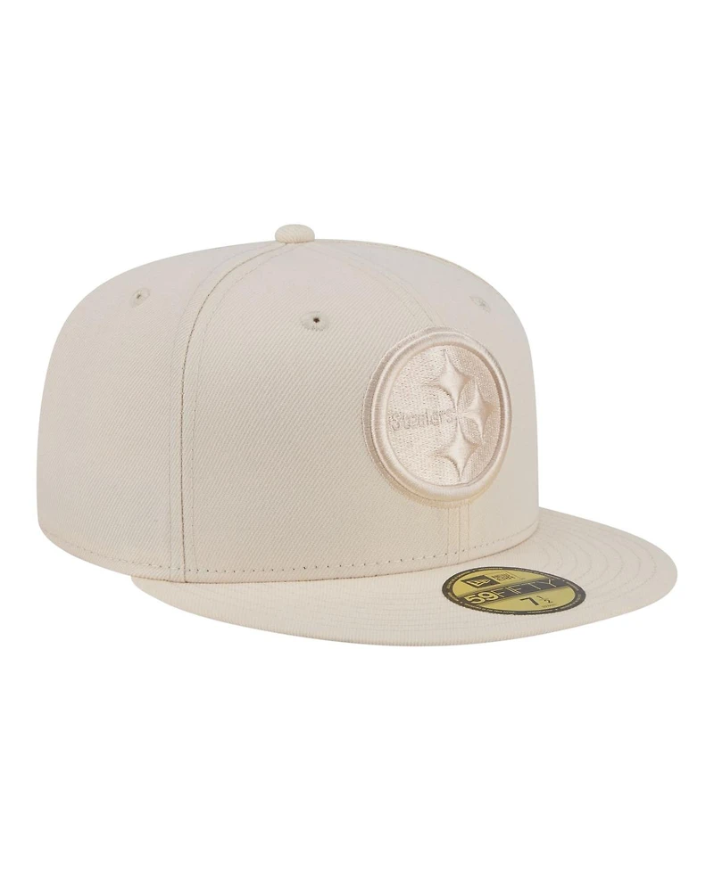 New Era Men's Cream Pittsburgh Steelers Color Pack 59FIFTY Fitted Hat