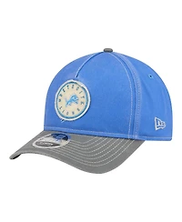 New Era Men's Blue/Gray Detroit Lions 9FORTY Felt A-Frame Adjustable Hat