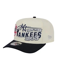 New Era Men's Cream/Navy New York Yankees Classic A-Frame 9FIFTY Snapback Hat
