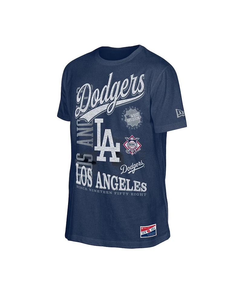 New Era Men's Navy Los Angeles Dodgers Oversized Throwback Distressed T-Shirt