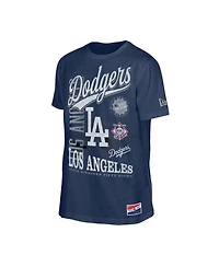 New Era Men's Navy Los Angeles Dodgers Oversized Throwback Distressed T-Shirt