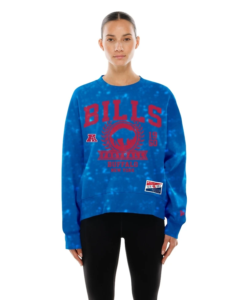 New Era Women's Royal Buffalo Bills Throwback Oversized Boxy Sweatshirt
