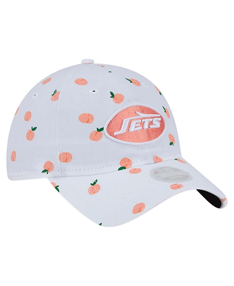 New Era Women's White New York Jets Fruit Pattern 9TWENTY Adjustable Hat