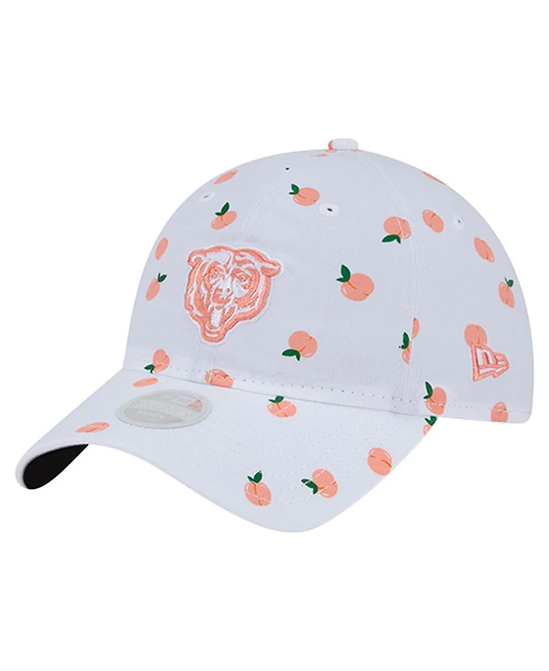 New Era Women's White Chicago Bears Fruit Pattern 9TWENTY Adjustable Hat