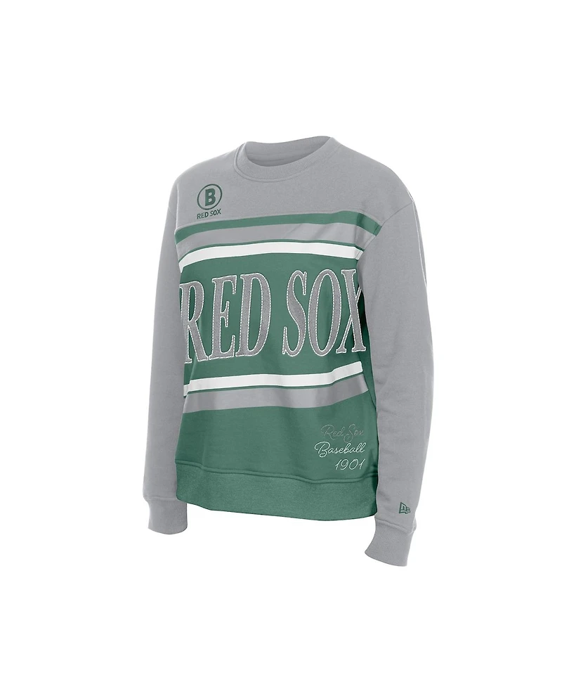 New Era Women's Dark Green Boston Red Sox City Connect Gameday Crewneck Fleece Sweatshirt