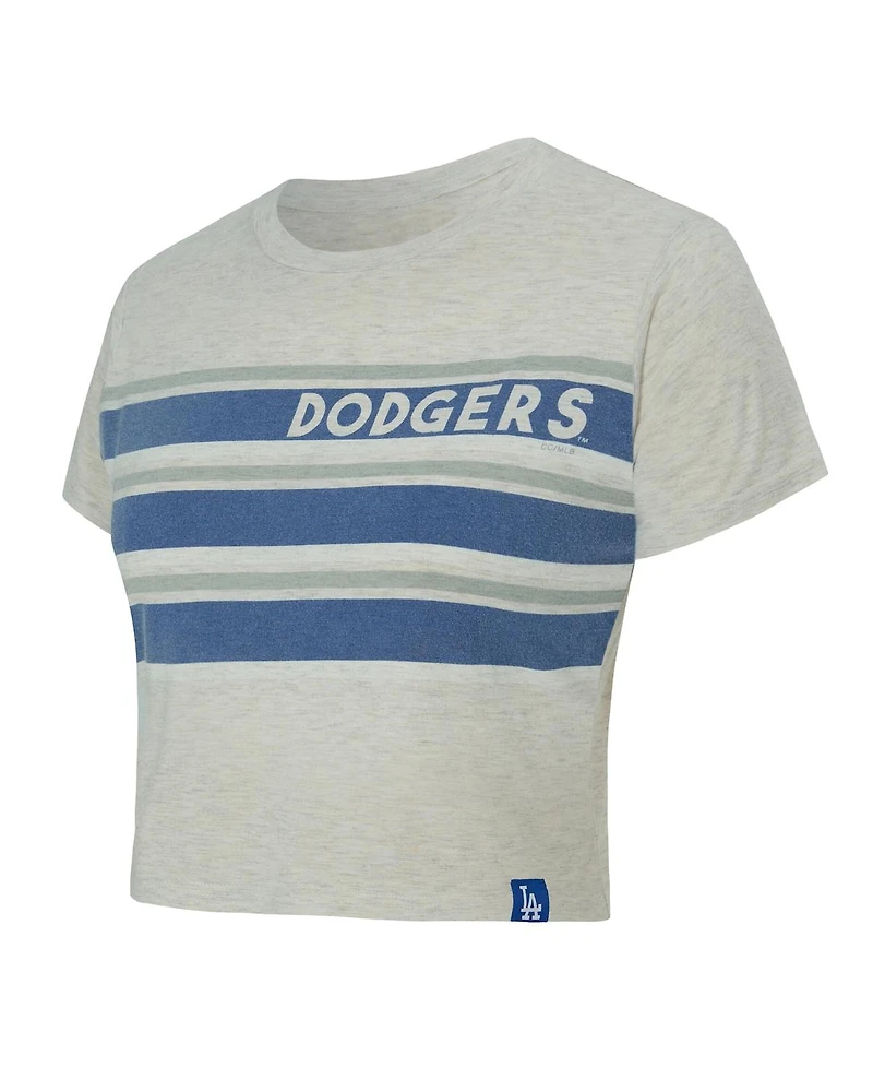 Concepts Sport Women's Cream Los Angeles Dodgers Birch Cropped T-Shirt