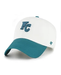 '47 Brand Men's White/Teal Kansas City Royals Contemporary Tonal Clean Up Adjustable Hat