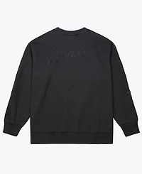 Mitchell & Ness Men's Black Atlanta Braves Phantom Fleece Crewneck Sweatshirt