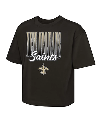 Outerstuff Big Girls Black New Orleans Saints City Boxy T-Shirt