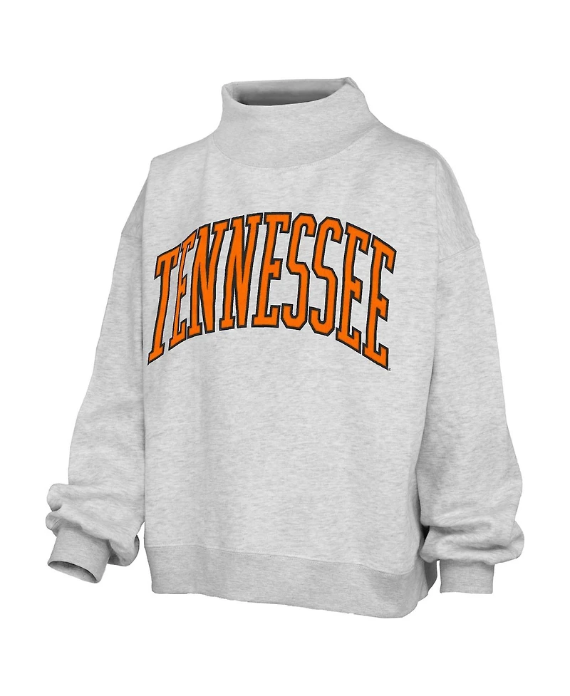 Pressbox Women's Heather Gray Tennessee Volunteers Oversized Nelson Mock Neck Sweatshirt