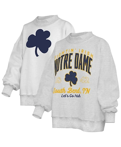 Pressbox Women's Heather Gray Notre Dame Fighting Irish Reversible Sweatshirt