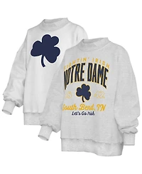 Pressbox Women's Heather Gray Notre Dame Fighting Irish Reversible Sweatshirt