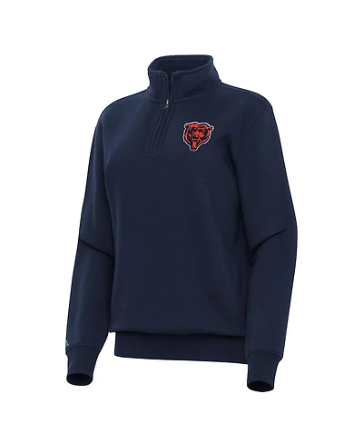 Antigua Women's Navy Chicago Bears Victory Quarter-Zip Top